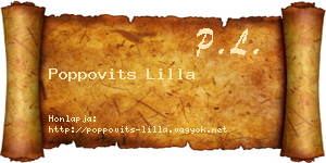 Poppovits Lilla névjegykártya